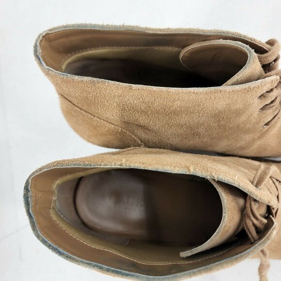 Lauren Ralph Lauren Women's Tamia Suede Wedge Ankle Bootie in Camel Size 11B - Picture 10 of 12